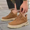 Botas Martin Casuales de Trabajo de Suela Gruesa de Estilo Británico para Hombre, Otoño Invierno, Nuevas, de Caña Baja, para Exteriores, Viajes al Trabajo, Zapatos de Moda para Hombre