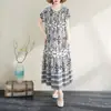 Vestido de Verano para Mujer 2026 de Algodón y Seda, Holgado y Adelgazante, Cuello de Camisa, Falda Acampanada Elegante, Vestido de Playa de Rayón