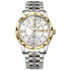 Binbang Nuevo Reloj Genuino para Hombre Calendario Día Luminoso Resistente al Agua Reloj para Hombre Moda Espejo Rombo Reloj de Cuarzo