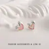 Pendientes de Corazón Texturizados de Lujo Ligero Modelo 2026 con Diseño de Doble Capa de Nácar Rosa, Pendientes Versátiles con Aguja de Plata 925 para un Estilo Juvenil