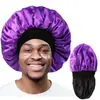 Amazon sombrero redondo de ala ancha de doble capa de color salón de belleza de seda gorro de luna todo partido gorro de ducha gorro de dormir de color