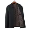 Ropa de Negocios de Gama Alta para Hombres de Mediana Edad y Mayores Otoño e Invierno Chaqueta de Algodón Abrigo Estilo Papá Con Algodón Adicional Casual Solapa Cremallera Ropa de Algodón Superior