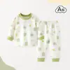 Conjunto de Top de Manga Larga y Pantalones de Otoño para Niños Ropa Interior Separada Infantil Algodón Puro Pijamas de Bebé Ropa de Casa de Manga Larga para Niñas de Primavera y Otoño