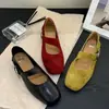 Zapatos Mary Jane de Ballet Modernos y Elegantes Estilo Coreano para Mujer Modelo Nuevo Verano 2026 Boca Baja Punta Redonda Hebilla Zapatos Planos