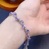 Joia Tanzanita Natural Oval 4*5mm Pulseira Feminina Prata S925 Cravejada com Múltiplos Grãos Venda Direta de Fábrica Fornecimento Tik Tok