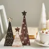 Adornos de árbol de Navidad de madera envejecida, estilo vintage, transfronterizos; decoraciones de mesa de Navidad estilo granja; manualidades festivas de madera