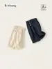 Pantalones de otoño Bangxuan para niños, pantalones de bebé, pantalones rectos de color liso con cintura de encaje, pantalones casuales para bebés, pantalones para niñas