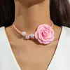 Accesorios Transfronterizos Europeos y Americanos, Collares de Flores de Tela Estilo Pequeño Fragante, Elegante y con Estilo Juego de Joyería de Flores Tridimensionales para Mujer