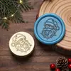 Nuevos sellos de lacre de la serie navideña con diseños de muñeco de nieve, Papá Noel y renos, hechos de latón para decoración de diarios