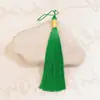 12cm cerrado hilo dorado Seda de Hielo Borla DIY hecho a mano hanfu cheongsam solapa de presión borla colgante adornos para oreja