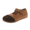 Zapatos de vestir para bebé, zapatos de cuero para niño pequeño, mocasines estilo retro Mori para niña, versión coreana 2025, zapatos de vestir individuales de retazos para niños, modernos