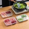 Caja de almacenamiento de cuatro compartimentos estilo japonés caja selladora de alimentos para refrigerador compartimento caja organizadora de carne fresca congelada caja divisoria caja de almacenamiento