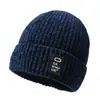 Chapéu de Lã Tricotado com Forro de Veludo Novo para Outono e Inverno, Proteção para as Orelhas, Moda Jovem, Chapéu Pulôver para Esportes ao Ar Livre