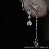 Acero de Titanio Borla Lazo de Ballet Hélice Hueso del Oído Destello de Diamante Estilo Occidental Popular Dulce Nicho Pendientes No se Desvanecen