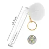 Pincel de Cílios com Pom-Pom, Fivela Dourada de Rosto Sorridente, Embalado em Tubo para Venda por Atacado, Curvador de Cílios Descartável com Cabo de Cristal, Pincel para Sobrancelhas, Ferramenta de Beleza para Cílios
