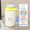 Taza isotérmica de doble boca con estampado de gatito y pez, suave y linda, transfronteriza, con cordón, adecuada para estudiantes, para ir al trabajo y para el coche, portátil y fácil de llevar
