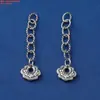 Plata de Ley S925 Cadena de Extensión Pez Pequeño Abanico de Loto Cadena de Cola Cadena Media Vieja Retro con Cadena Material Hecho a Mano DIY