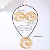 1 Conjunto Moda Estilo Oceano Exagerado Metal Grande Padrão Espiral Pingente Colar Brincos Femininos Conjunto de Joias Feriado