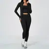 Conjunto de traje de yoga ajustado transfronterizo, cárdigan, conjunto de ropa deportiva para correr, secado rápido, ropa de fitness, conjunto de tres piezas 5112