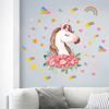 Nuevas Pegatinas de Pared de Unicornio Arcoíris Cálidas para Habitación Infantil Estilo Dibujos Animados Decoración Temática Pegatinas de Pared Autoadhesivas Venta al por Mayor