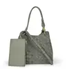 Estilo Otoño e Invierno Primera Capa Cuero Nobuck Tejido Bolsa de Paracaídas Transfronteriza Portátil Bolsa Cubo Moda Bolso de Hombro Cruzado para Mujer