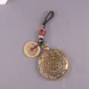 Colgante de brújula bagua de nueve palacios de cobre, correa para teléfono móvil, accesorio para llavero, accesorio de moda estilo étnico vintage