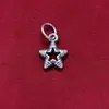 Colgante de estrella de cinco puntas de plata de ley S925 estilo coreano ins pulsera de cristal pulsera de perlas colgante de estrella accesorios de plata DIY