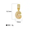 Xi Yin Transfronterizo Europa y América ins Moda Personalidad Hip Hop Colgante Perforado Cobre Microincrustado Circonita Colgante de Cobre de 26 Letras