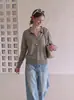 Suéter de punto de manga larga para mujer con cuello polo estilo coreano, otoño e invierno 2026, corte holgado casual, top suéter de cuello en V