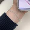 Pulsera de Plata Esterlina S925 con Lazo Torcido para Mujer, Dulce Corazón Femenino Ins, Exquisita y de Alta Gama Pulsera de Cadena Empalmada