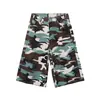Nuevos Shorts de Mezclilla Rectos de Tres Cuartos Lavados Vintage Desgastados de Ajuste Holgado para Hombre, Verano 2026, Ajuste Holgado, Azul Oscuro de Moda