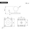 Soporte de navegación para motocicleta tipo B, distancia entre orificios de 1,5" x 1,5", base de 1" con cabezal esférico, soporte de orificios de 38 x 38