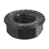 Acero al carbono grado 4.8 tuerca de brida negra hexagonal acolchada tuerca de bloqueo antideslizante m3m4m5m6m8m10