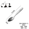 Cuchara Tenedor de Dibujos Animados Acero Inoxidable Vajilla para Alimentar Cuchara de Comida Mate Cuchara para Bebé Linda Tenedor Cuchara para Niños 304