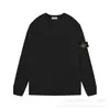 Sudadera de cuello redondo estilo europeo y americano color piedra Camiseta de manga larga Corte holgado Unisex Estilo pareja Insignia de brazalete Isla Casual Versátil