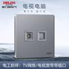 Panel de enchufes de pared Delixi tipo 86 290 gris para aire acondicionado de pared, abierto, doble control, cinco orificios, para uso doméstico, ultrafino