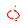 Pulsera de campana retro de estilo chino nuevo para mujer, pulsera de calcedonia roja de alta calidad para combinar con todo, pulsera festiva de la suerte de estilo antiguo