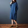 Vestido de Mezclilla de Manga Larga con Solapa de Longitud Media, Estilo Coreano Suelto para Reducir la Edad, Otoño e Invierno 2026, Vestido Camisa Vintage
