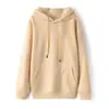 Suéter con capucha de algodón liso forrado de felpa para otoño e invierno para hombres y mujeres con capucha holgada sudadera con capucha para parejas comercio exterior suministro al por mayor