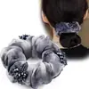 NUEVO Coletero de Tela Floral Estilo Chino para Mujer, Goma de Pelo de Alta Gama para Peinados de Moño, Accesorio para el Cabello Sujetador de Cola de Caballo