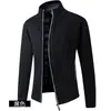 Nuevo suéter casual de otoño e invierno para hombre, forrado de felpa y engrosado, con cuello alto, corte holgado, tejido de punto liso, chaqueta cálida, moderno