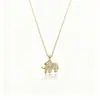 Collar de Elefante Pequeño Lindo Transfronterizo Europeo y Americano Acero de Titanio Estilo de Lujo Ligero Nicho Cadena para Clavícula Versátil para el Día a Día Accesorio