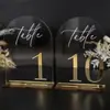 Soporte de Número de Mesa con Letra Dorada Estilo Nórdico Acrílico de Pie Tarjeta de Mesa Tarjeta de Número de Mesa de Comedor Tarjeta de Asiento para Banquete de Boda