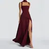 Vestido elegante y chic de estilo francés transfronterizo para mujer, sin espalda, con tiras cruzadas, plisado, patchwork, corte ajustado, estilo europeo y americano
