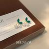Pendientes de perla de cereza fresca de estilo francés, diseño pequeño, personalidad que combina con todo, pendientes elegantes Mori para mujer.
