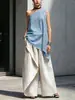 Nuevo Top Asimétrico de un Hombro de Algodón Lino para Mujer Primavera/Verano 2026 Holgado Casual Versátil de Moda Camiseta de un Hombro