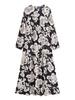 Otoño 2025 Nueva Moda Casual Holgado Adelgazante Rayón Estampado Holgado Bohemio Vestido Casual para Mujer