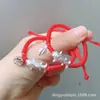 Tanabata Plata Esterlina Pez Loto Raíz de Loto diy Pulsera de Cuerda Roja S999 Plata de Pie Este Año de Vida Cuentas de Transferencia Padre-Hijo