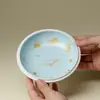 Soporte para tetera azul Ino Kisho con incrustaciones doradas y plateadas de diseños de ciruelo, orquídea, bambú y crisantemo, Exquisita bandeja de cerámica para té seco, Juego de té Kung Fu