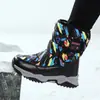 Botas para niños mayores, botas de algodón para niños, zapatos de algodón gruesos y cálidos con forro de felpa para niños, botas impermeables para niñas, botas de nieve antideslizantes